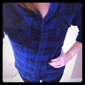 Blue and black flannel.