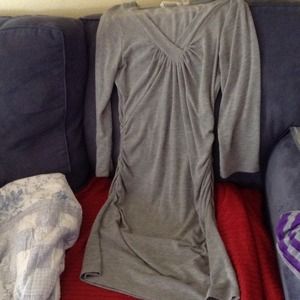 Gray long sleeved dress