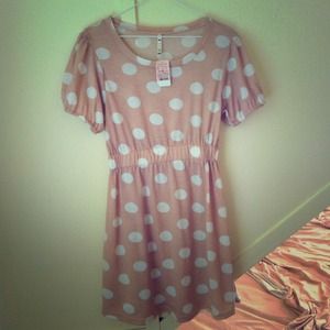 💕TRADED❌ Pink polka dotted dress