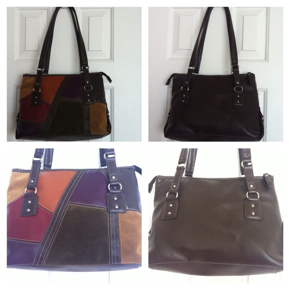 Rollie Brown Handbag W/ Brown Astd. Patches. - Picture 3 of 4
