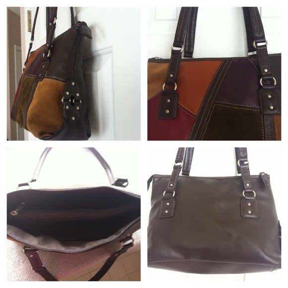 Rollie Brown Handbag W/ Brown Astd. Patches. - Picture 4 of 4