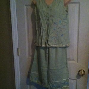 Shirt sleeve shirt & matching skirt