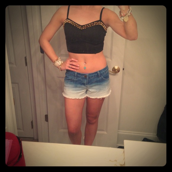 Awesome black studded crop top!