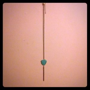 Turquoise necklace w/ silver chain and tassel