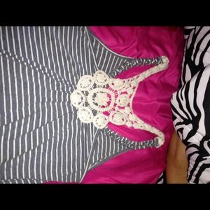 Grey and white shirt