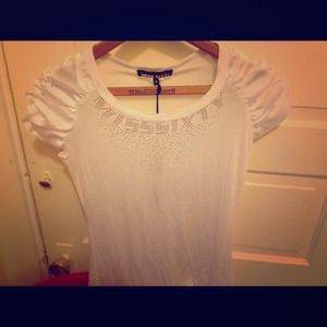 Nwt miss sixty white top with studs M