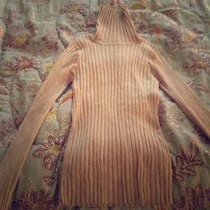 Sparkly gold turtleneck sweater