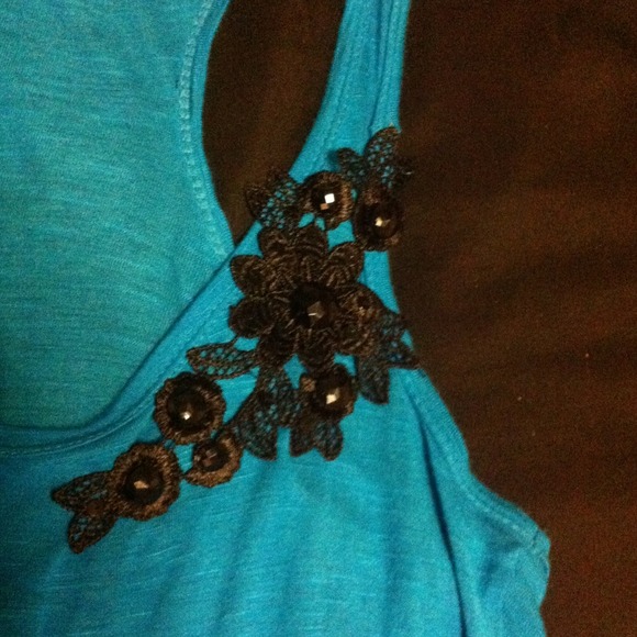 Turquoise racer back tank top - Picture 2 of 2