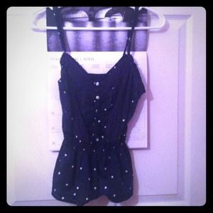 Gilly hicks navy polka dot tank