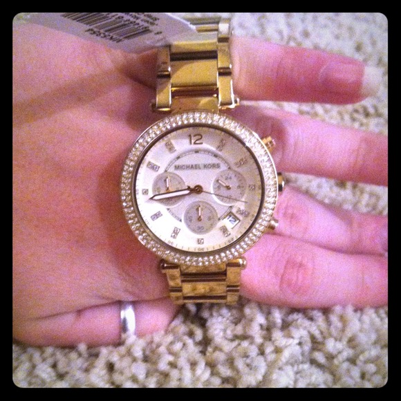RESERVED Michael Kors gold glitz watch!
