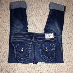REDUCED! True Religion Straight Leg Jeans/ Capris