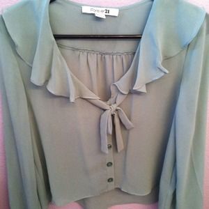 Long sleeved sheer top