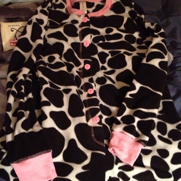 Cow footie pajamas