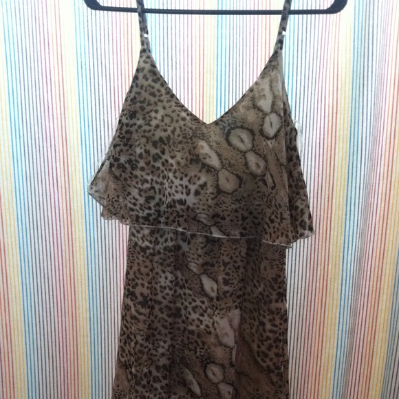Cheetah print maxi sheer dress