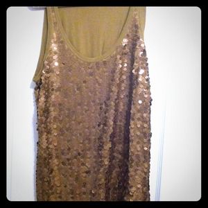 MICHAEL KORS Sequin Gold Tank top