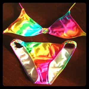 Roxy tie dye bikini EUC SZ L
