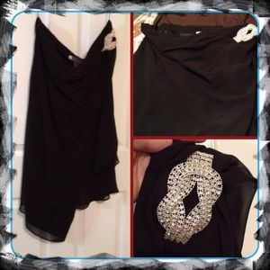 SEXY 1 shoulder black dress SZ10 lowered