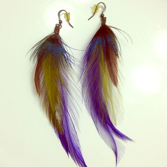 Beautiful feather earrings