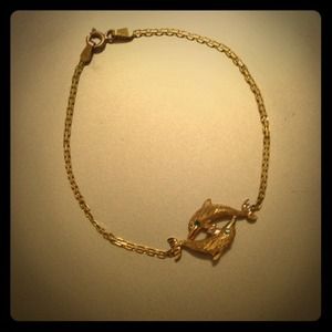 🚫SOLDChild's 10K Gold Dolphin Bracelet