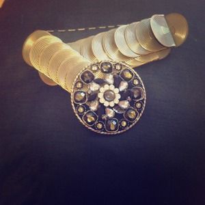 Bronze belt with buckle rhinestones