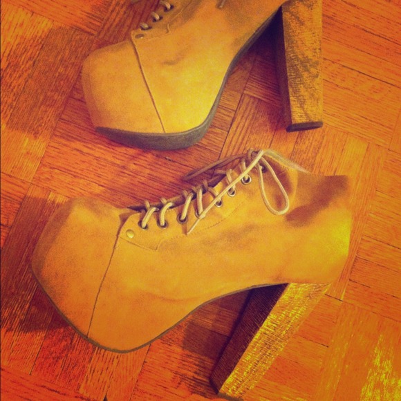 jeffrey campbell lita platforms / taupe suede
