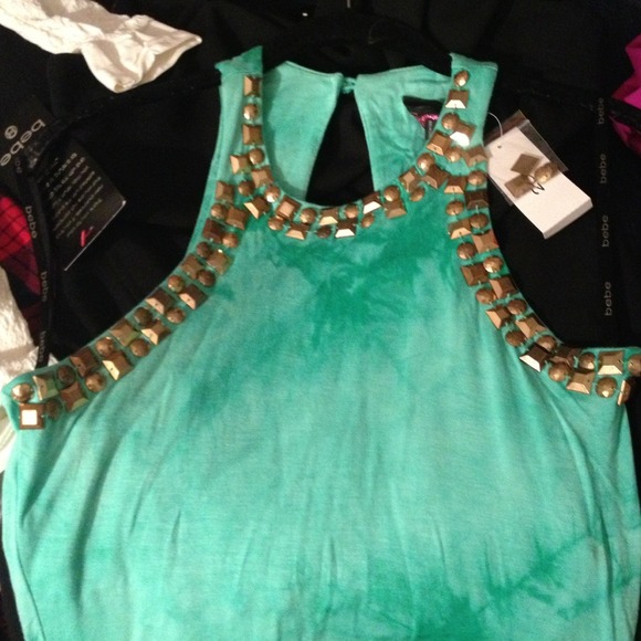 Tie dyed green Bebe shirt