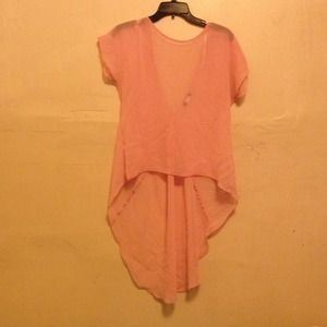 Sheer Pink High Low Top