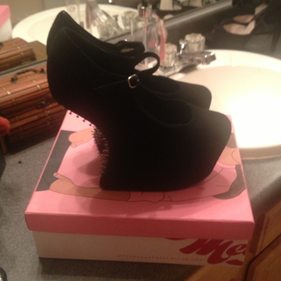 Black Jeffrey Campbell Nightwalks with Nail detail