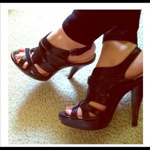 Calvin Klein 'Classic Python' open toe heel