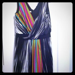 VNeck MultiColor Dress