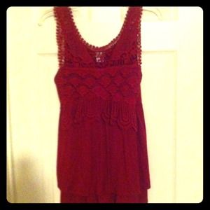 SOLD IN BUNDLE 4 Victorianmeme. Maroon top w/ lace