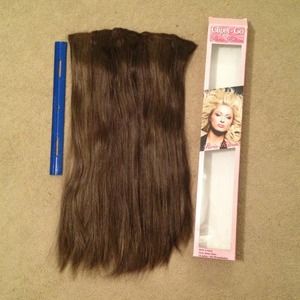 Hair extensions. 18 inches. Medium brown.