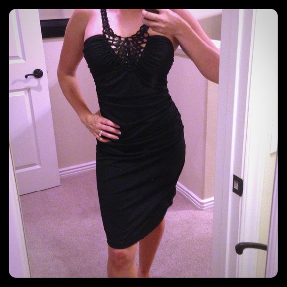 Love Jen Dresses & Skirts - Black dress with intricate front