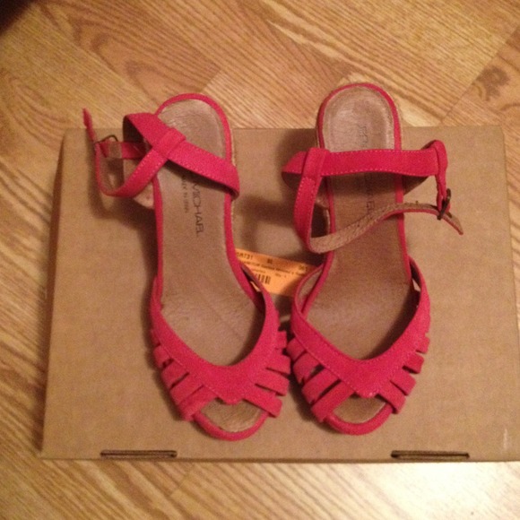 Anthropologie pink wedges