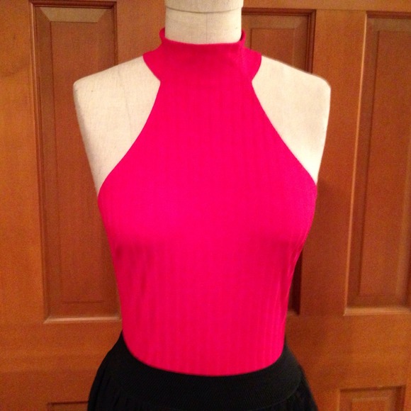 BEBE Red Hot Halter Top. Nice fit
