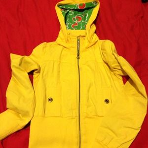 **SOLD** Tulle bright yellow hooded jacket