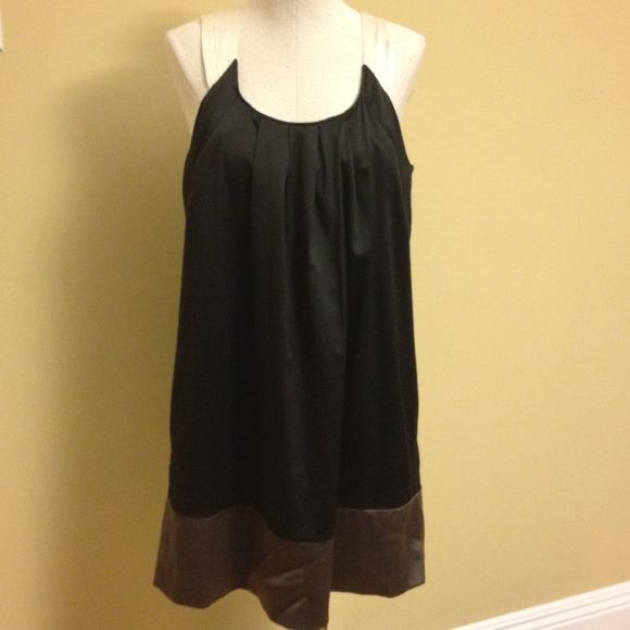 Tri-color satin dress