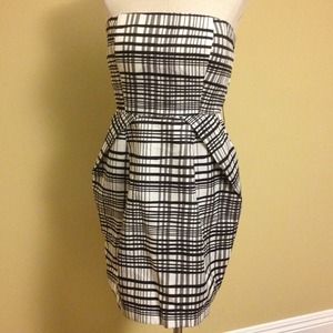 Satin black&white dress