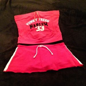 2 pc summer skorts & tank. Reddish cot/knit. Cute