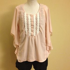 Peach chiffon top