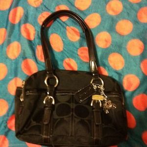 Beautiful black coach purse with silver hardware😍