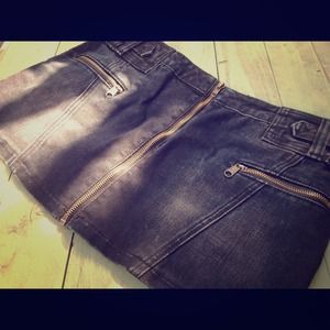 Rock star denim skirt
