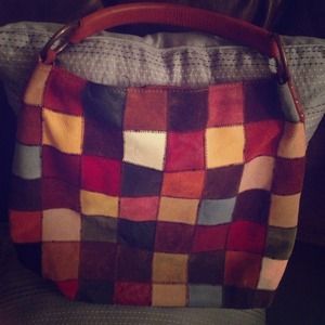 Authentic Suede Patchwork leather LuckyBrand  bag