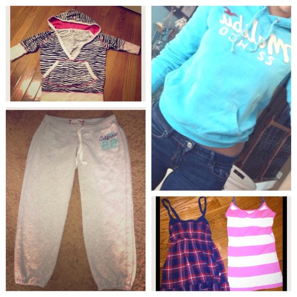 Hollister hoodie, 2 tanks, pull over, and sweats
