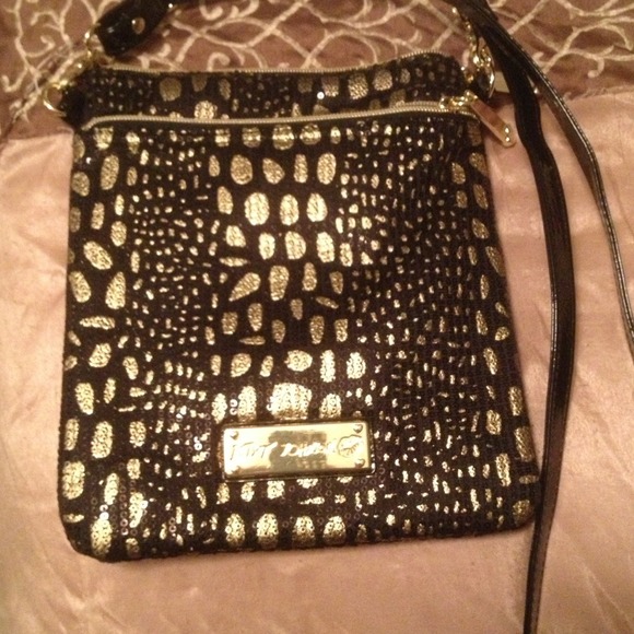 Betsy Johnson gold/black cross body