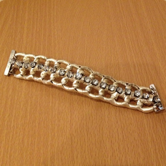 Wrapped bracelet with rhinestone accents.