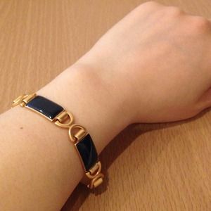 Gold and blue link bracelet
