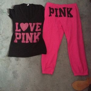 Victoria's Secret tshirt and capris bundle
