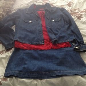 Bundle Jean Jacket and Mini Skirt and ring
