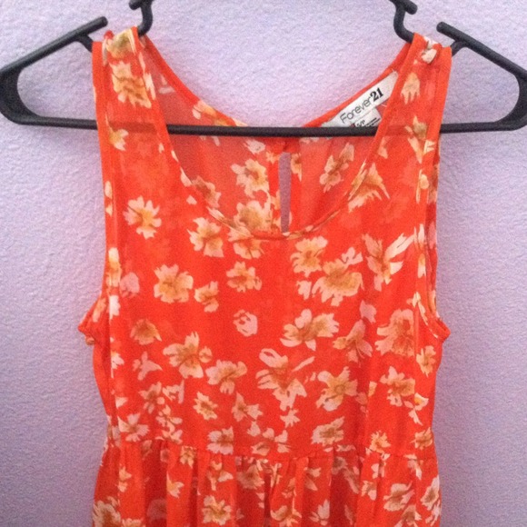 Forever 21 sheer orange dress